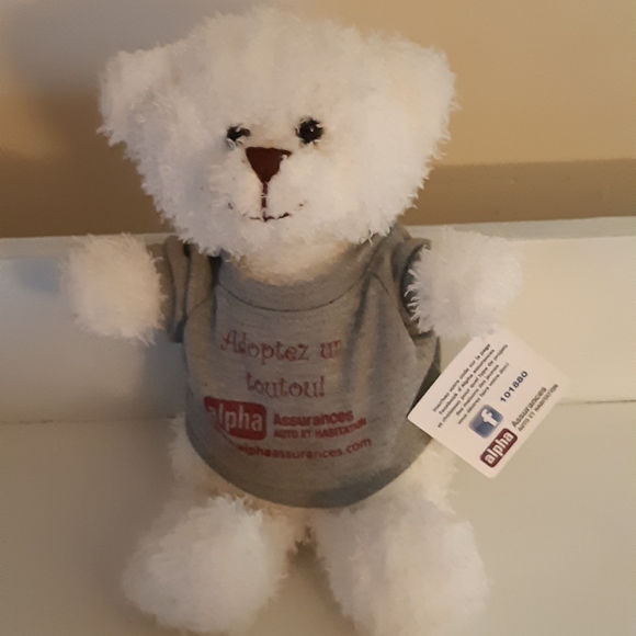 Steven Smith White Teddy Bear Stuffed Animal Plush - Picture 3 of 4